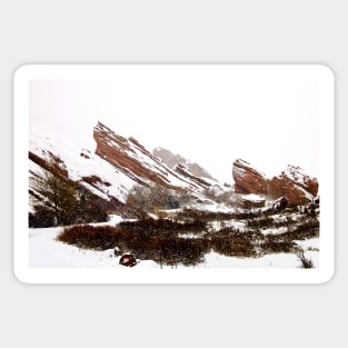 Snowy Red Rocks Sticker